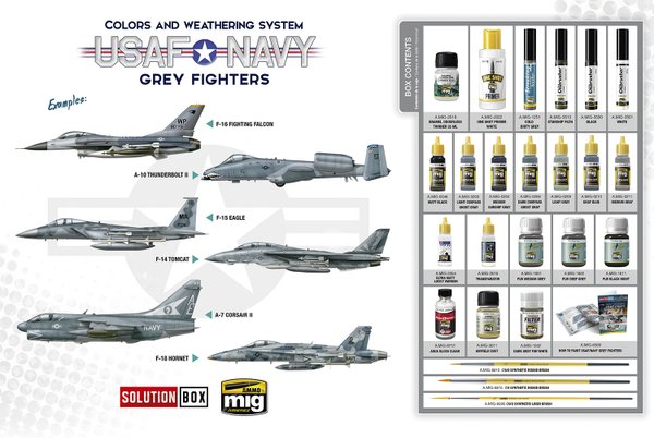 USAF NAVY GREY FIGHTERS SOLUTION BOX